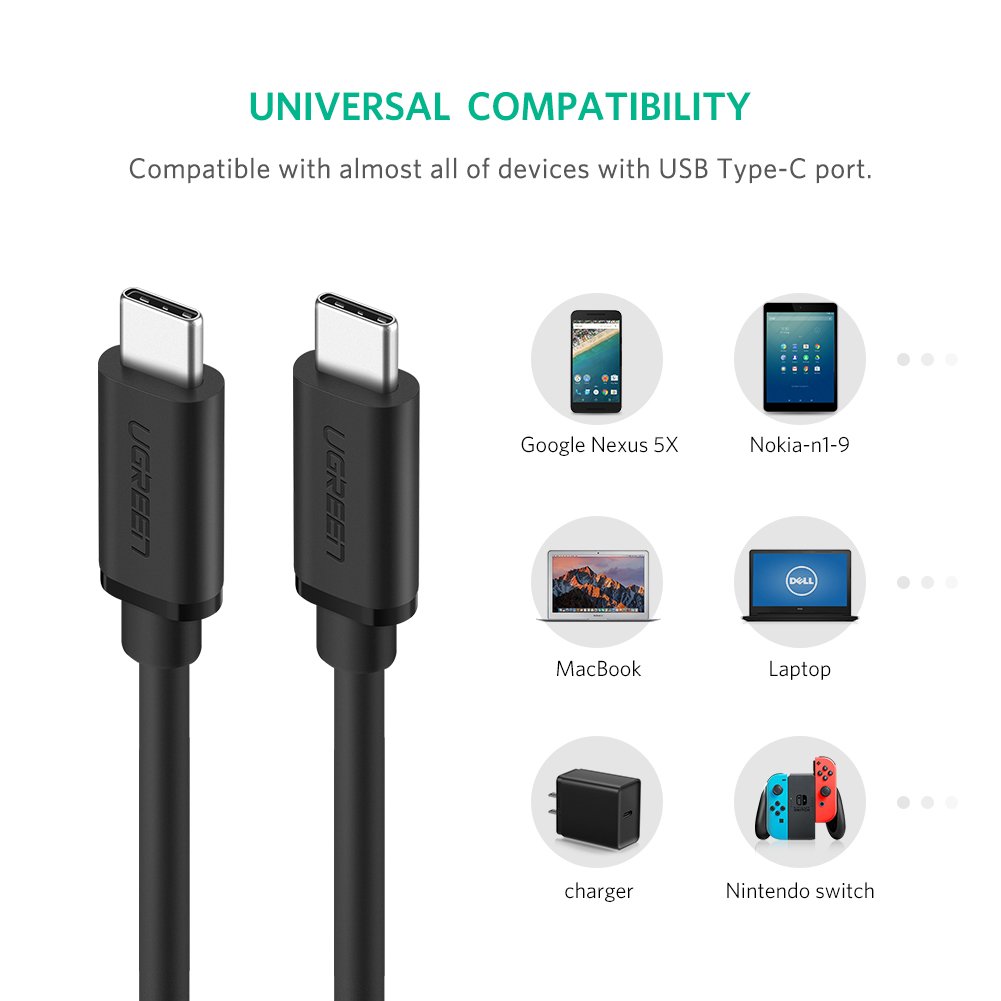 Cáp sạc USB Type C 3A dài 1.5m Ugreen 50998