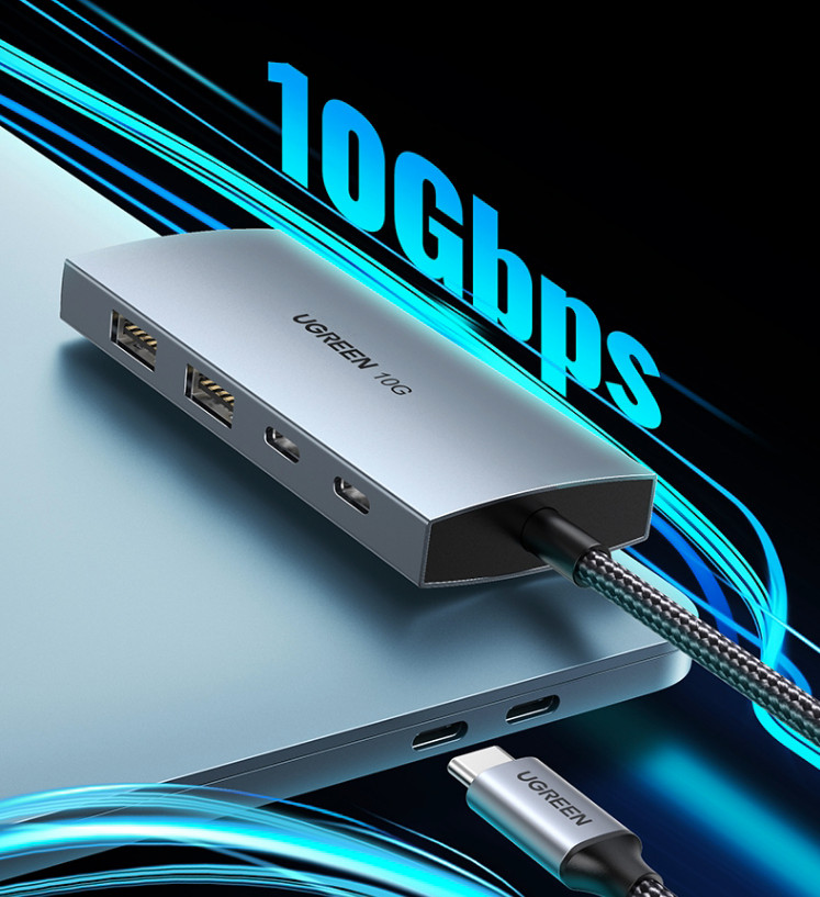 Bộ chia Type C 2 cổng USB 3.0 + 2 cổng Type C Ugreen 30758 Bộ chia Type C 2 cổng USB 3.0 + 2 cổng Type C Ugreen 30758