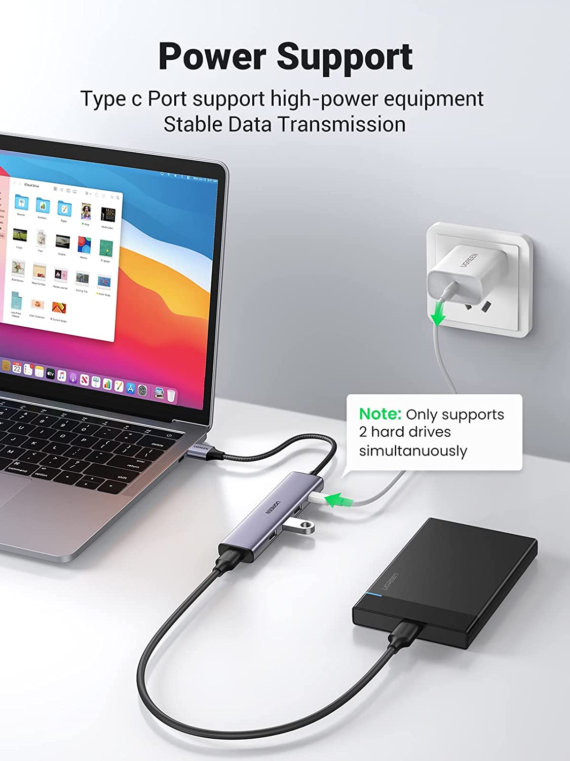 Tốc độ đồng bộ dữ liệu tối đa qua chuẩn USB 3.0, nhanh gấp 10 lần USB 2.0. Khi kết nối với cổng USB 2.0, tốc độ truyền đạt tối đa 480Mbps.
