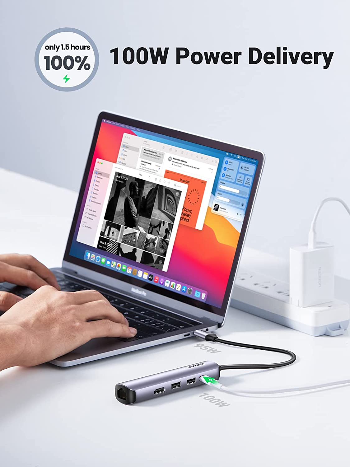 Bộ chuyển đổi USB-C sang 2*USB 3.0+HDMI+RJ45 Ugreen ( 10919) Bộ chuyển đổi USB-C sang 2*USB 3.0+HDMI+RJ45 Ugreen ( 10919)