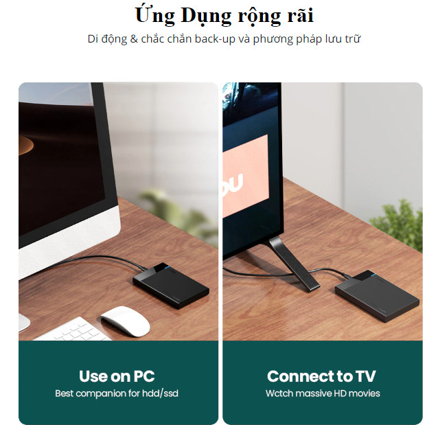 Hộp đựng ổ cứng 2.5 inch USB 3.0 + Type C Ugreen 60735 Hộp đựng ổ cứng 2.5 inch USB 3.0 + Type C Ugreen 60735
