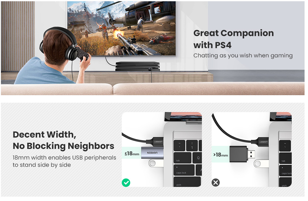 Cáp chuyển USB 2.0 to 3.5mm Ugreen 80864 Cáp chuyển USB 2.0 to 3.5mm Ugreen 80864