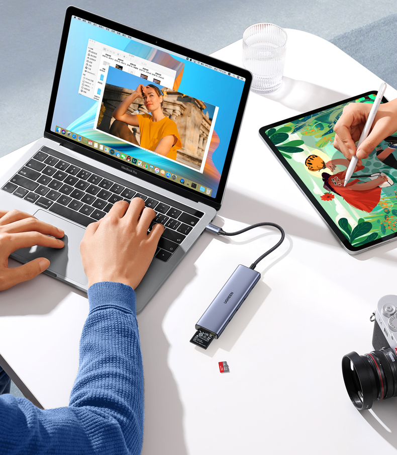 Bộ chuyển đổi USB-C sang 3*USB 3.0+HDMI+SD/TF hỗ trợ 4K Ugreen (20956) CM511 Bộ chuyển đổi USB-C sang 3*USB 3.0+HDMI+SD/TF hỗ trợ 4K Ugreen (20956) CM511