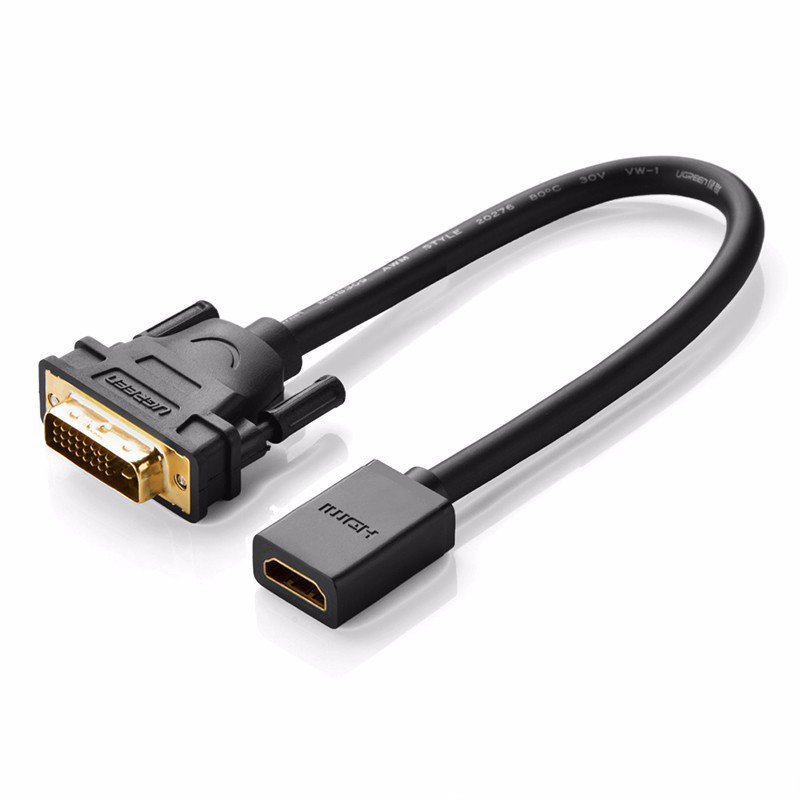 UGREEN 10136 Hdmi Female To DVI 24+1 Male Cable, 3m(Black)