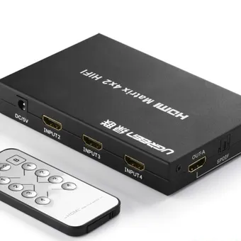 Bộ gộp HDMI 4 ra 2 matrix hỗ trợ 1080p Ugreen 40216