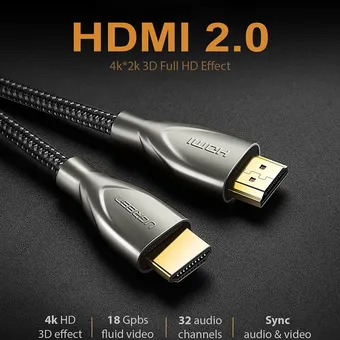 Cáp HDMI dài 10m Carbon chuẩn 2.0 4K@60MHz Ugreen 50112
