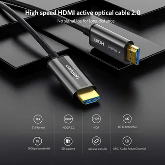 Cáp HDMI dài 60m sợi quang hỗ trợ 4K@60Hz Ugreen 50220