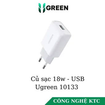 Củ sạc nhanh 18W chuẩn USB hỗ trợ QC 3.0 Ugreen 10133