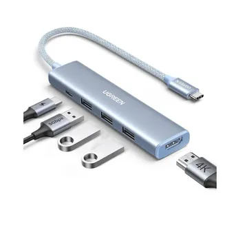 Bộ chuyển đổi USB-C sang 3*USB 3.0+HDMI+USB-C hỗ trợ 4K Ugreen 35581