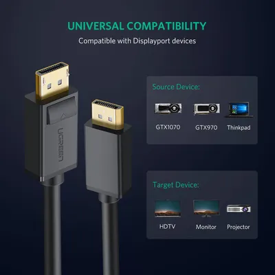 Cáp Displayport dài 1m Ugreen 10244