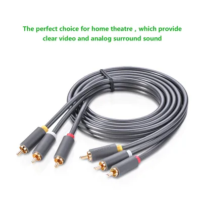 Cáp âm thanh RCA 3-3 dài 2m Ugreen 10525