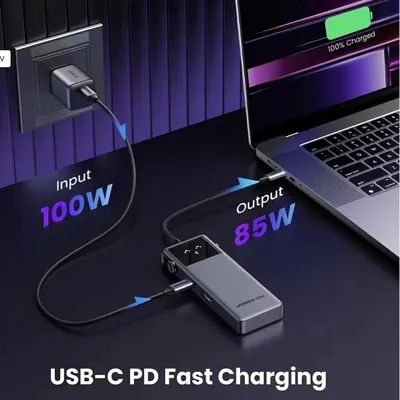 Bộ chuyển đổi USB-C sang 2xUSB-A 3.0+USB-A 2.0+USB-C 3.0+HDMI+LAN hỗ trợ 4K Ugreen 45155 CM888