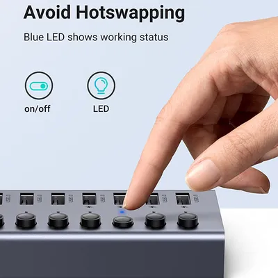 Bộ HUB chia 7 cổng USB 3.0 có công tắc Ugreen 90305