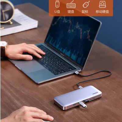 Bộ chuyển Type C to HDMI + VGA + DP + USB 3.0 + Card Reader + Type C Ugreen 70305
