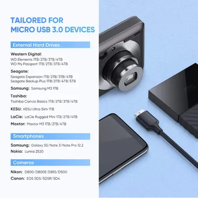Cáp chuyển Type C sang Micro B dài 0.5m Ugreen 90996