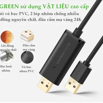 Cáp USB 2.0 Data Link dài 3m Ugreen 20226