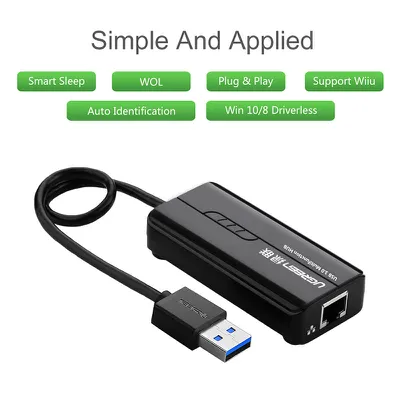 Bộ chia USB 3.0 có cổng Ethernet 10/100Mbps Ugreen 20266