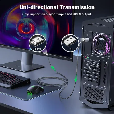 Cáp Displayport to HDMI 2.0 dài 3m hỗ trợ 3D 4K@60Hz Ugreen 25491 DP119