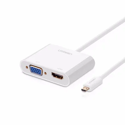 Cáp chuyển Micro HDMI to VGA+HDMI Ugreen 30354