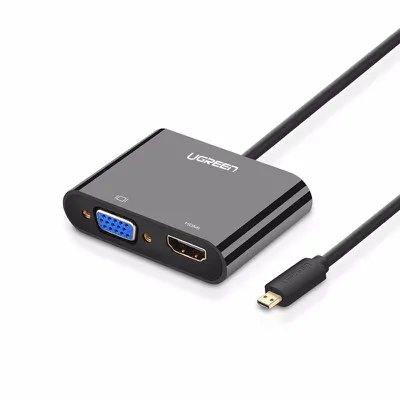Cáp chuyển Micro HDMI to VGA+HDMI Ugreen 30355
