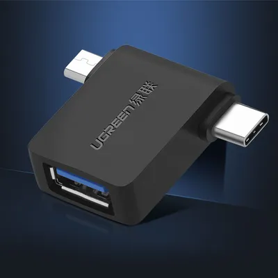 Đầu chuyển USB Type C + Micro USB  to USB 3.0 OTG Ugreen 30453
