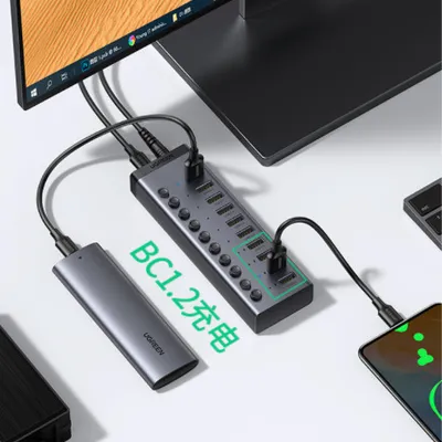 Bộ HUB chia 7 cổng USB 3.0 có công tắc Ugreen 30778