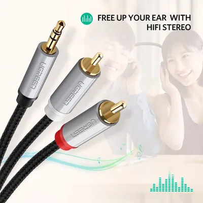 Cáp âm thanh 3.5mm ra 2RCA dài 2M Ugreen 40843