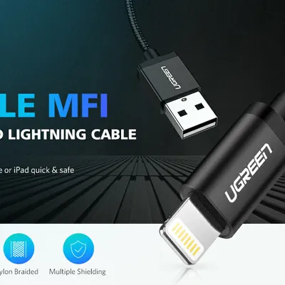 Cáp sạc USB Lightning dài 0.5m cho Iphone Ugreen 40984