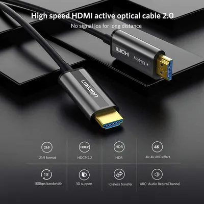 Cáp HDMI dài 15m sợi quang hỗ trợ 4K@60Hz Ugreen 50215