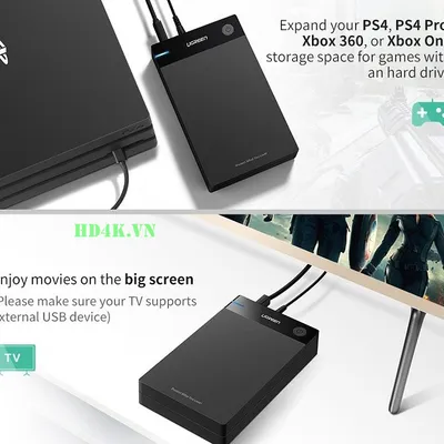 Hộp đựng ổ cứng 3.5 inch Sata/USB 3.0 hỗ trợ 10TB Ugreen 50422