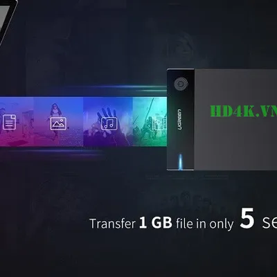 Hộp đựng ổ cứng 3.5 inch Sata/USB 3.0 hỗ trợ 10TB Ugreen 50422