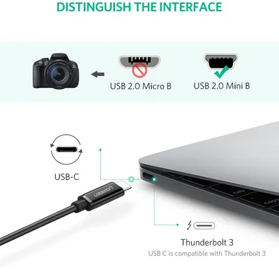 Cáp chuyển Type C sang Mini USB dài 1M Ugreen 50445