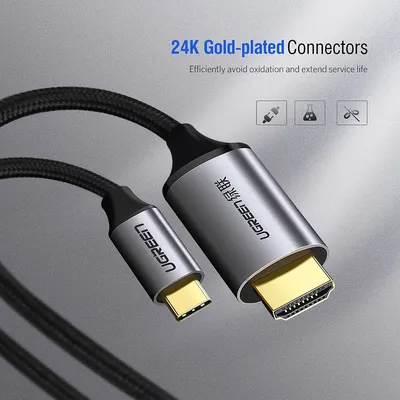 Cáp chuyển USB Type C to HDMI dài 1.5m hỗ trợ 4K  Ugreen 50570