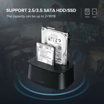Hộp đựng ổ cứng 2.5/3.5inch Sata/ USB 3.0 hỗ trợ 12TB Ugreen 50742