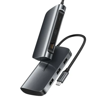 Bộ chuyển USB Type C to HDMI+ Lan+USB 3.0+sạc Type C Ugreen 50771