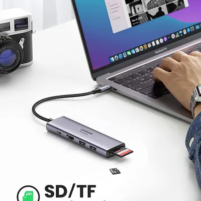 Thiết bị mở rộng Type C Sang HDMI + USB 3.0*2 + SD/TF + PD Ugreen 60384