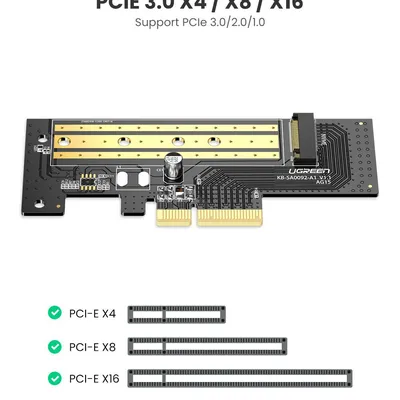 Card chuyển đổi SSD NVMe M.2 PCIe 2280 to PCI-E 3.0 4X Ugreen 70503