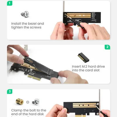 Card chuyển đổi SSD NVMe M.2 PCIe 2280 to PCI-E 3.0 4X Ugreen 70503