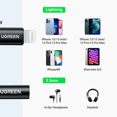 Cáp chuyển Lightning sang Audio 3.5mm Ugreen 70860
