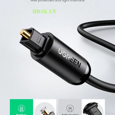 Cáp âm thanh quang dài 3m (Toslink Optical) Ugreen 70893