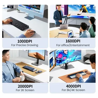 Chuột không dây 2.4Ghz dùng cho máy tính laptop chất liệu nhựa ABS màu xám Ugreen 35900 M556