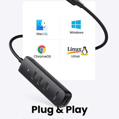 Bộ chia USB 3.0 4 cổng dài 1M Ugreen 80657