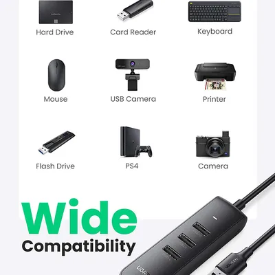 Bộ chia USB 3.0 4 cổng dài 1M Ugreen 80657