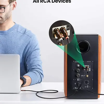 Cáp âm thanh 3.5mm ra 2 RCA dài 2M  cao cấp Ugreen 80847