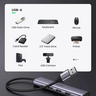 Bộ chia USB 3.0 ra 4 cổng Ugreen 20805 vỏ nhôm