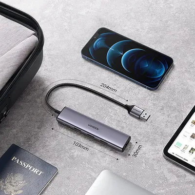 Bộ chia USB 3.0 ra 4 cổng Ugreen 20805 vỏ nhôm