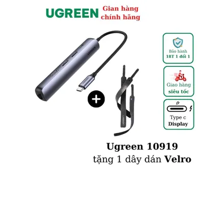 Bộ chuyển đổi USB-C sang 2*USB 3.0+HDMI+RJ45 Ugreen ( 10919)