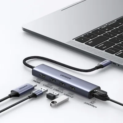 Bộ chuyển Type C to HDMI + USB 3.0 + Lan Gigabit Ugreen 20934