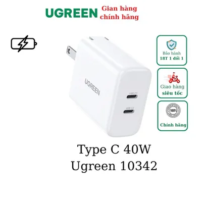 Bộ sạc 2 cổng Type C 40W Ugreen 10342