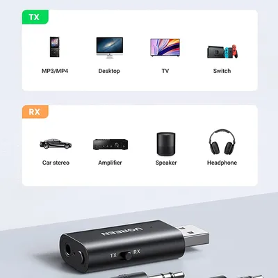 Bộ thu phát Bluetooth 5.1 2 trong 1 Bộ điều hợp Bluetooth không dây Ugreen 60300